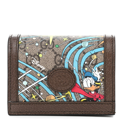 Gucci X DISNEY GG Supreme Monogram Donald Duck Interlocking G Card Case Beige Multicolor New Acero 1 of 8
