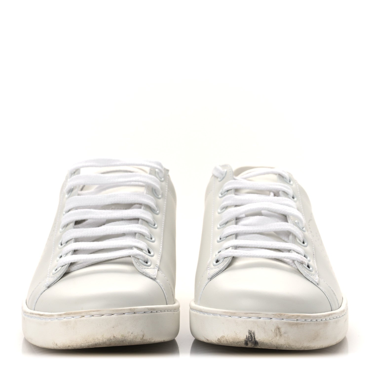 Gucci Calfskin Interlocking G Perforated Womens Ace Sneakers 39 White Grey Sky 3 of 11