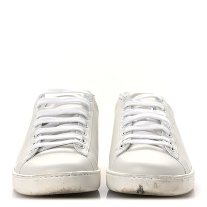 Gucci Calfskin Interlocking G Perforated Womens Ace Sneakers 39 White Grey Sky 3 of 11