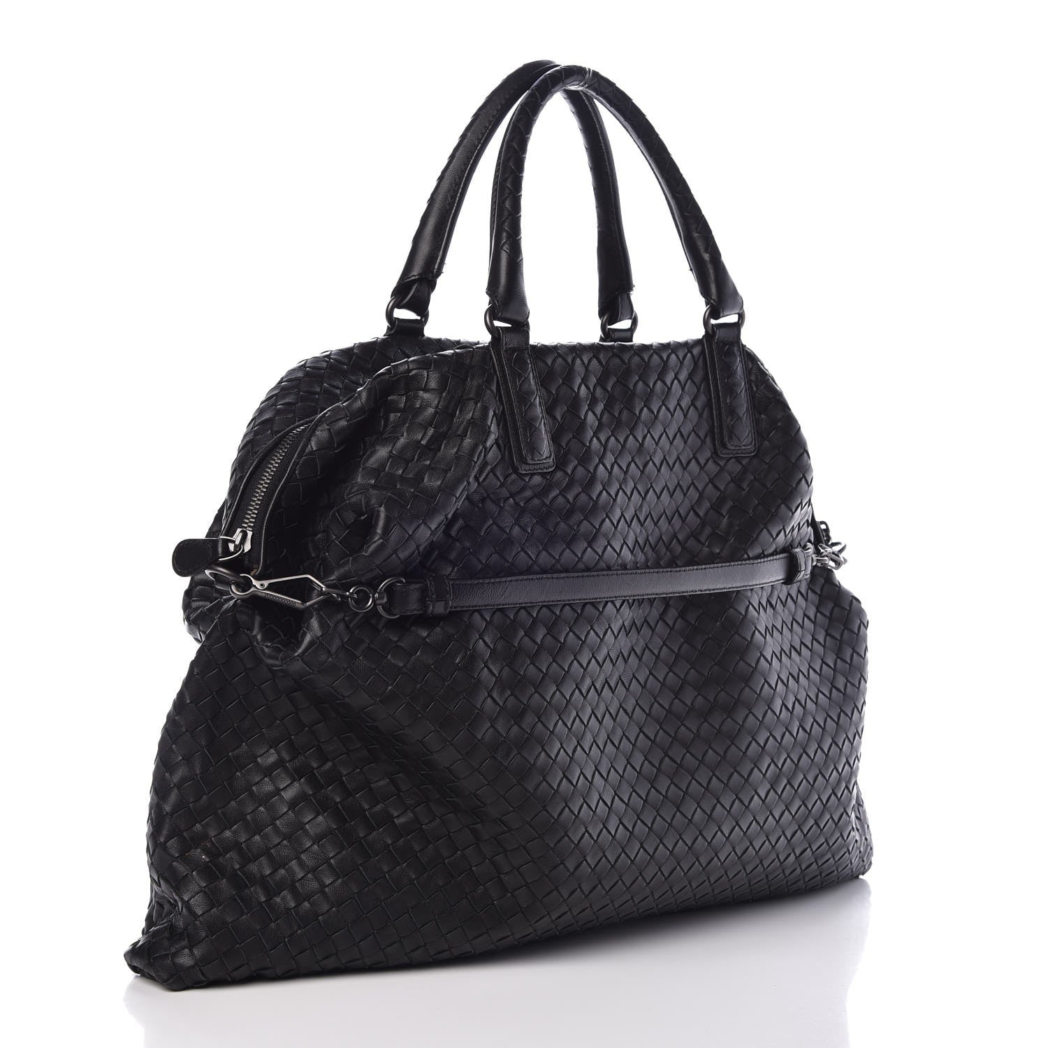 Bottega Veneta Nappa Intrecciato Maxi Convertible Tote Black 3 of 7