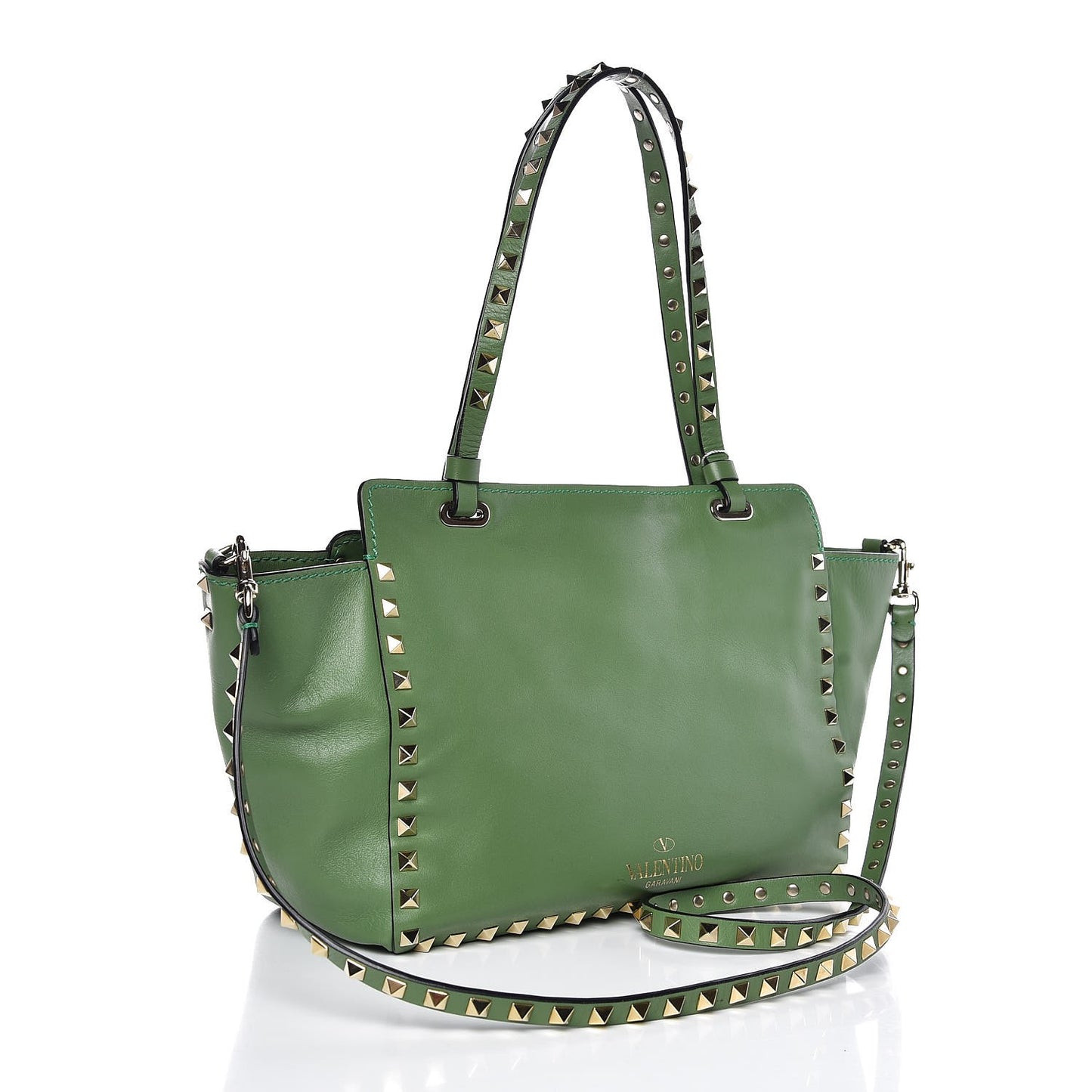 Vitello Small Rockstud Tote Jade
