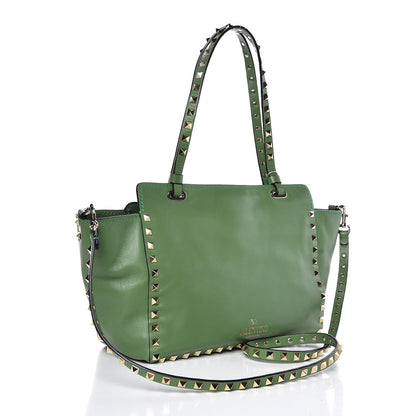 Valentino Garavani Vitello Small Rockstud Tote Jade 3 of 9