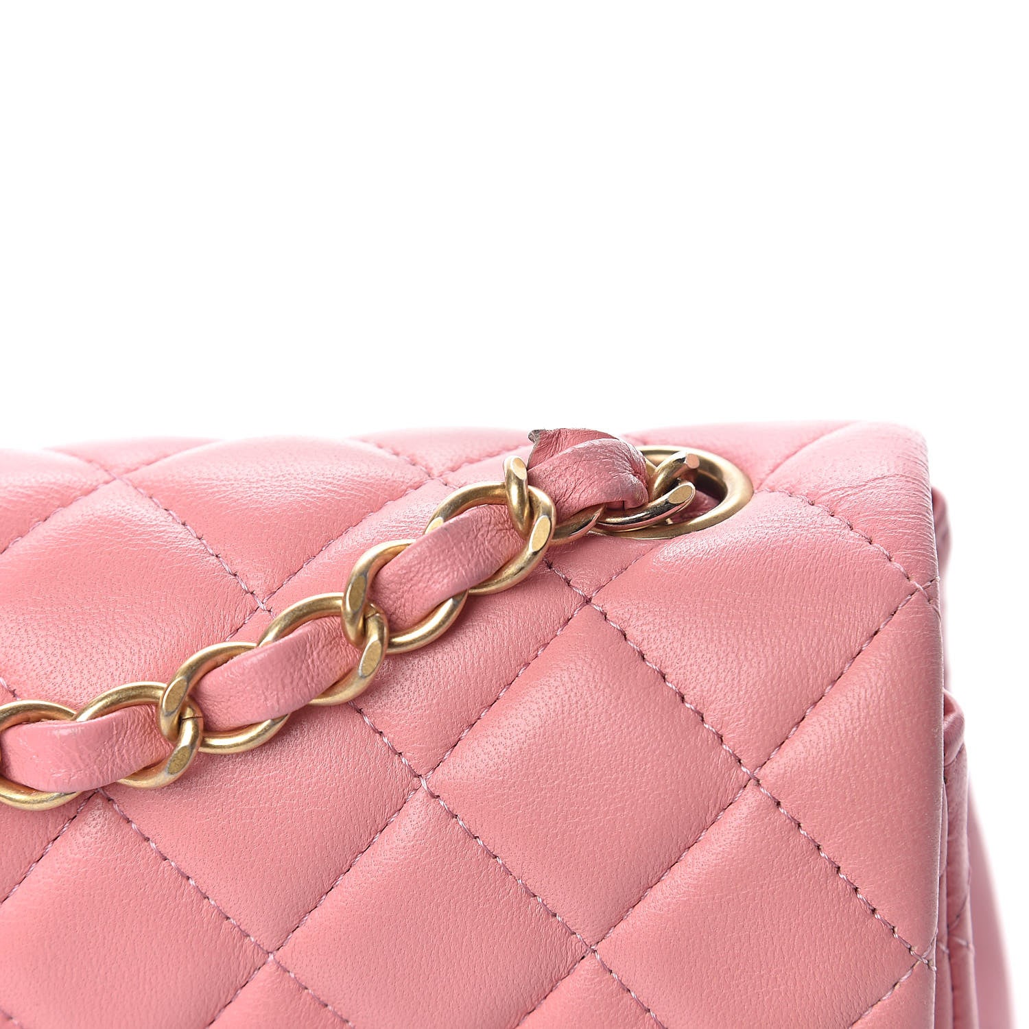 Chanel Lambskin Quilted Mini Rectangular Flap Pink 10 of 12