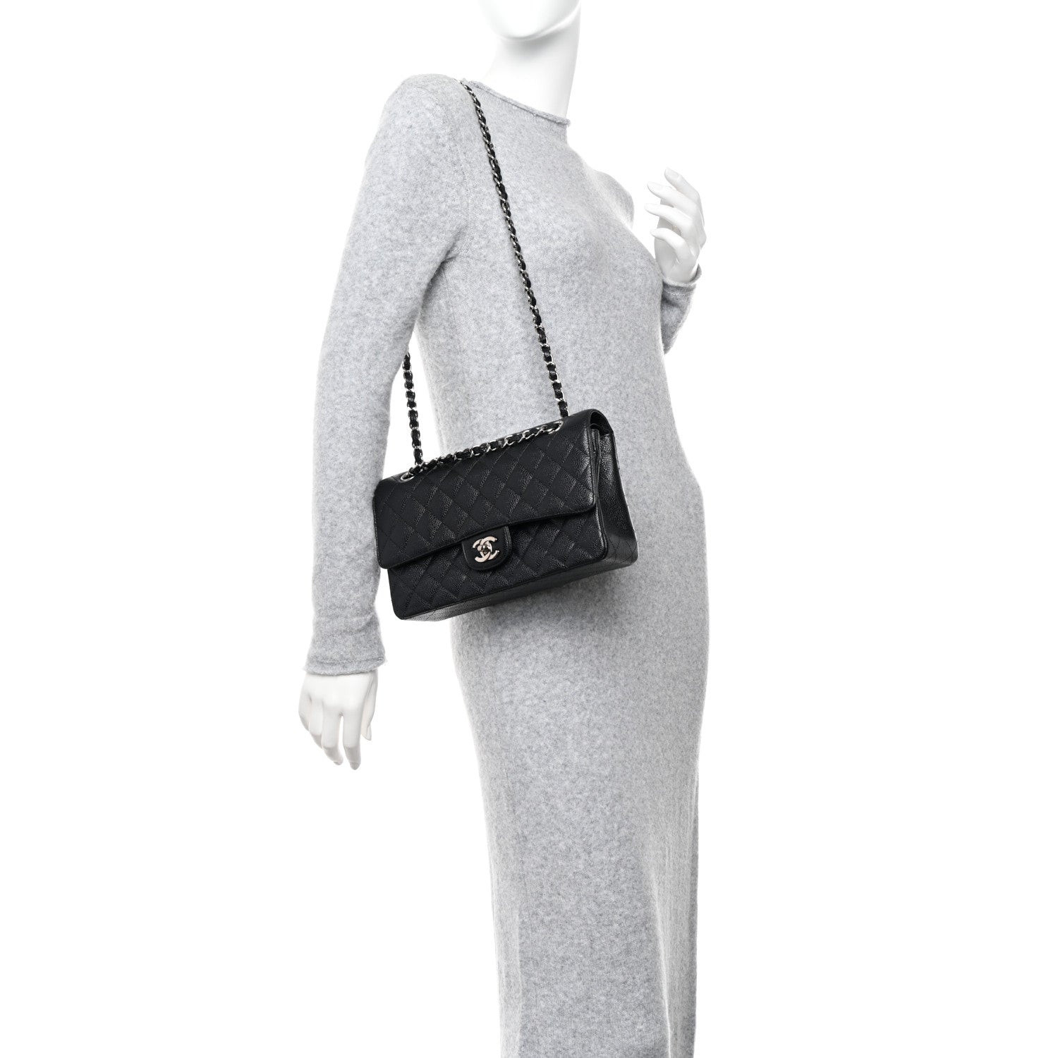 Chanel Caviar Quilted Medium Double Flap Black 2 of 11