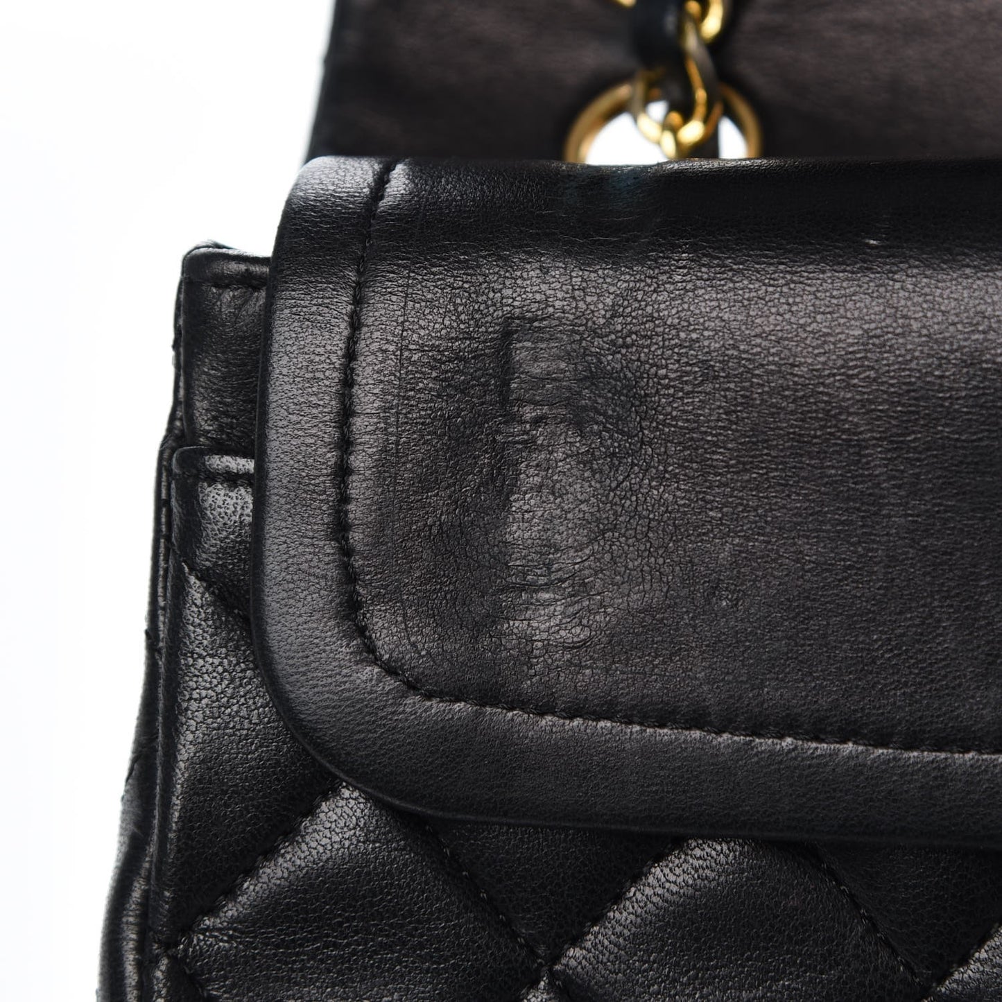 Lambskin Quilted Small Double Flap Black