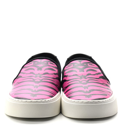 Saint Laurent Nappa Zebra Womens Venice Slip On Sneakers 39 Fuchsia Black 2 of 10