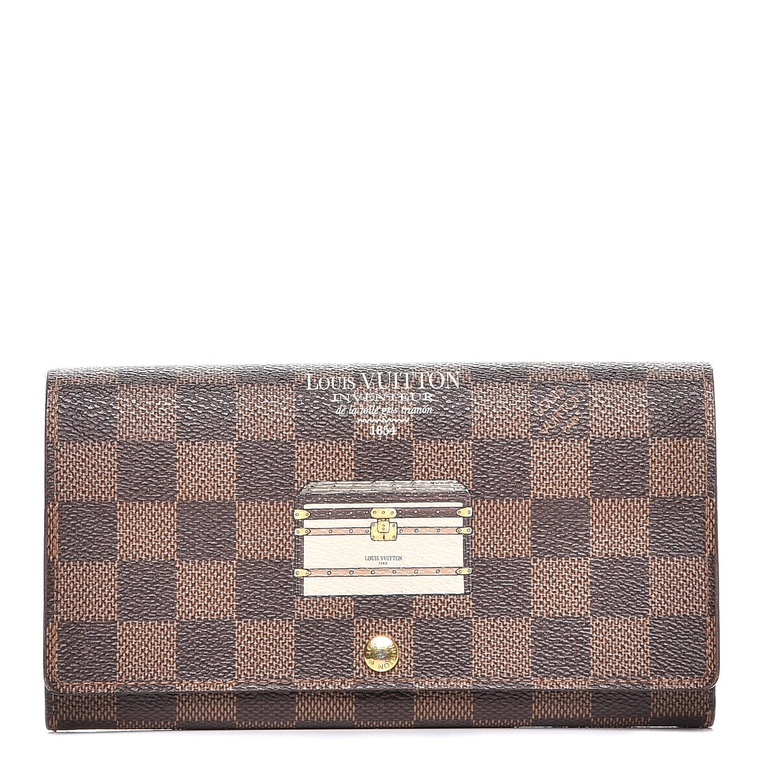 Louis Vuitton Damier Ebene Trunks and Locks Sarah Wallet 1 of 7