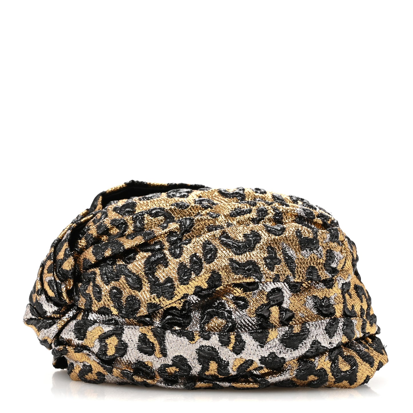 Metallic Leonte Turban Black Gold