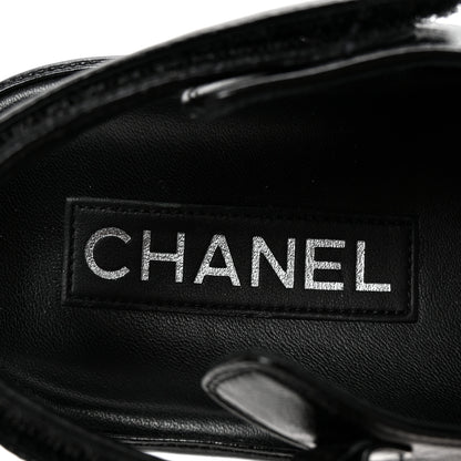 Chanel Lambskin Crystal CC Velcro Dad Sandals 37 Black 8 of 10