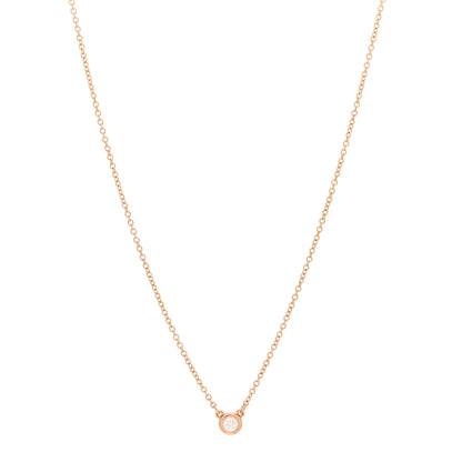 Tiffany 18K Rose Gold Diamond .08ct Elsa Peretti Diamonds by the Yard Pendant Necklace 1 of 4