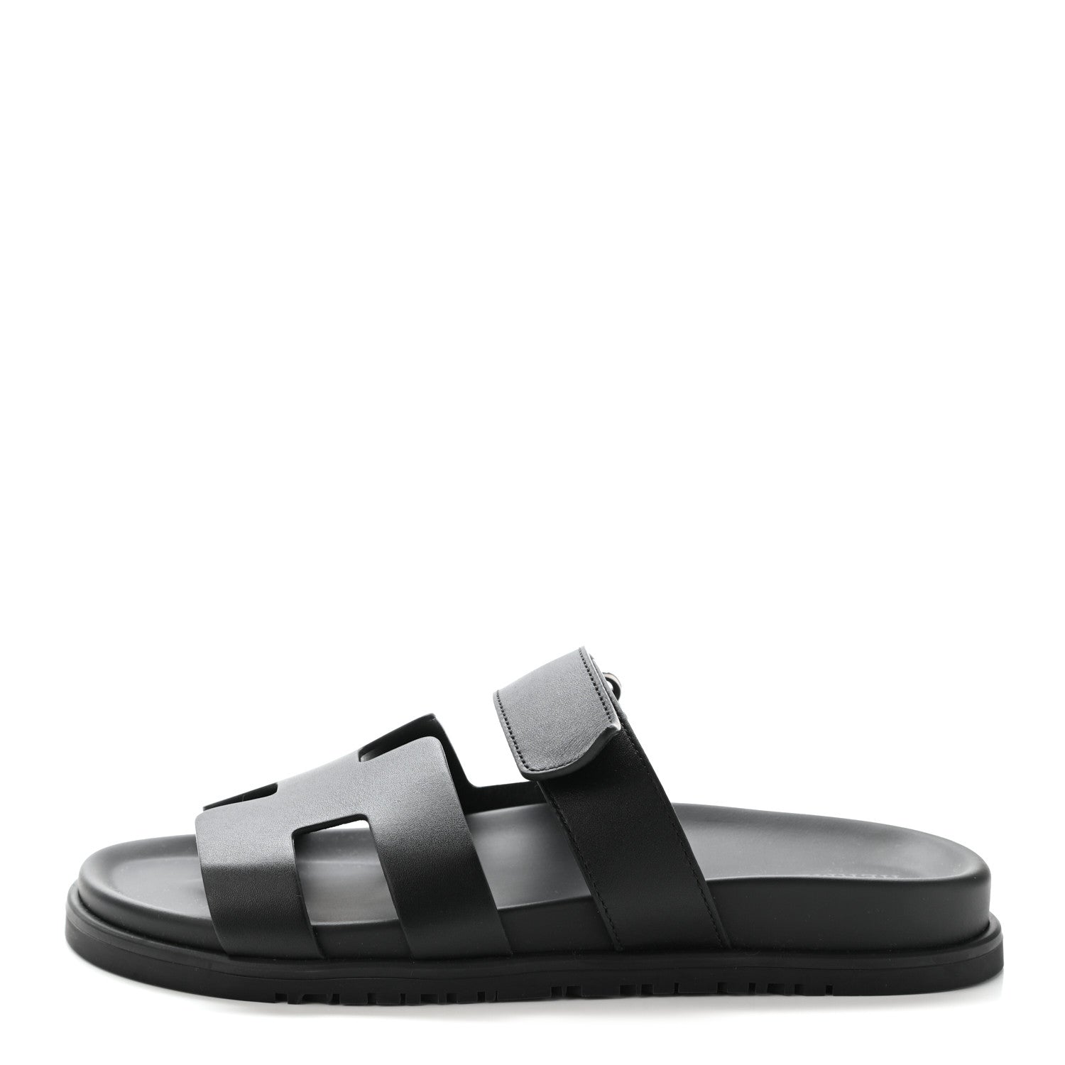 Hermes Calfskin Womens Chypre Sandals 39 Black 1 of 10