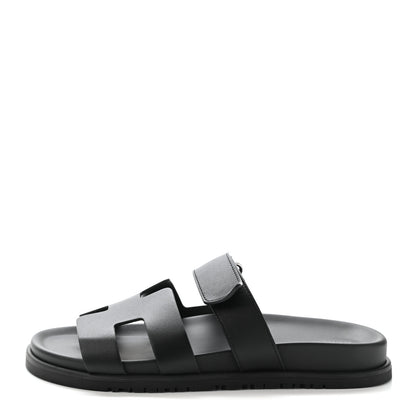 Hermes Calfskin Womens Chypre Sandals 39 Black 1 of 10