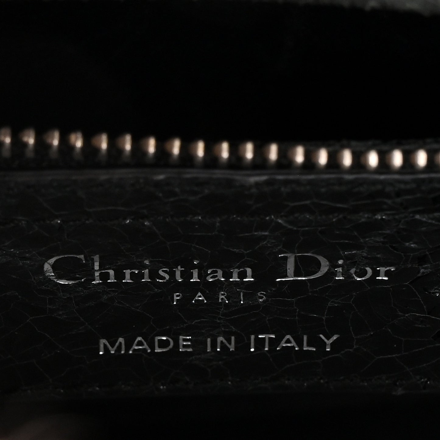 Ceramic Effect Deerskin Jeweled Swan Lady Dior Black