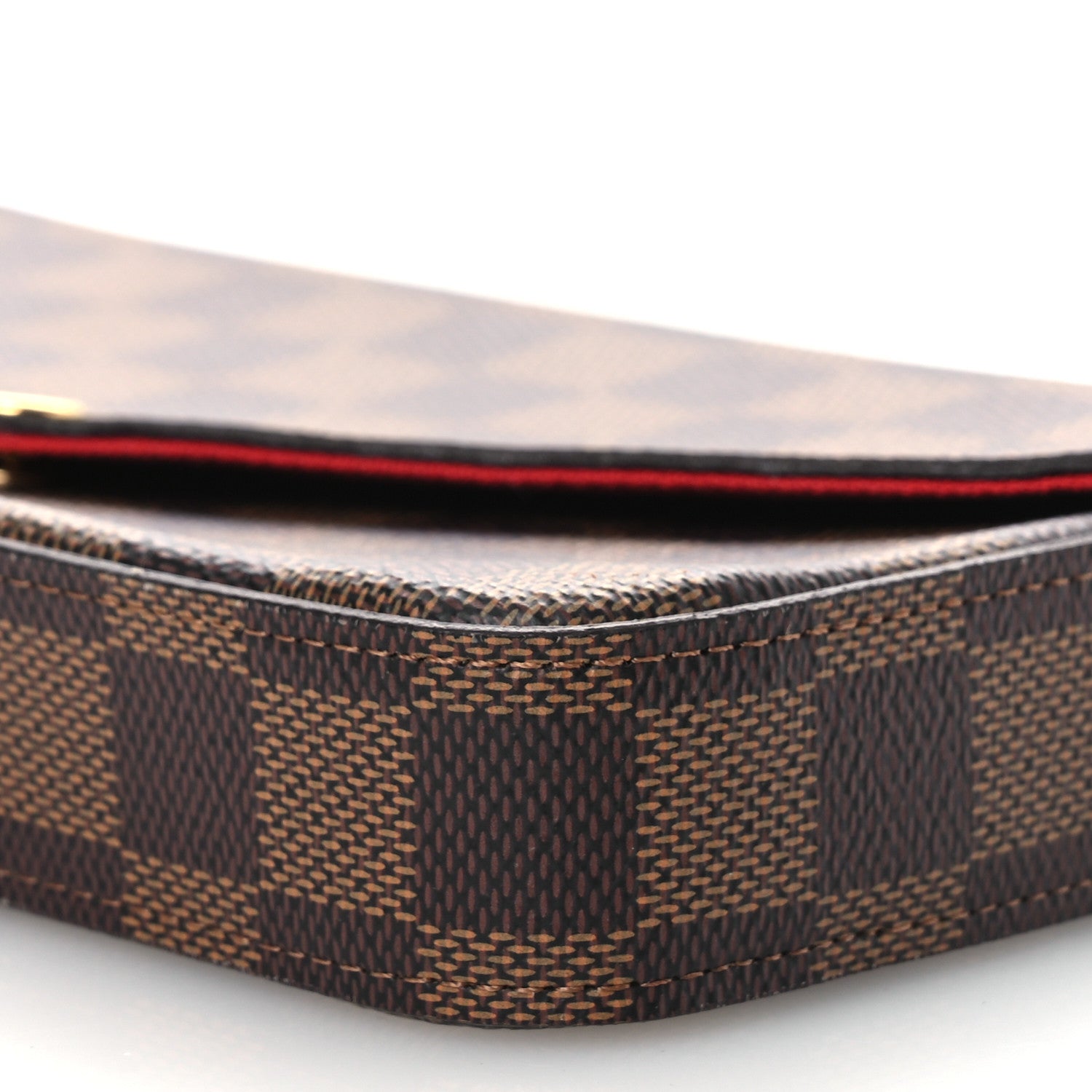 Louis Vuitton Damier Ebene Pochette Felicie Chain Wallet 10 of 13