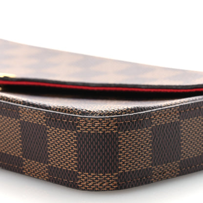 Louis Vuitton Damier Ebene Pochette Felicie Chain Wallet 10 of 13