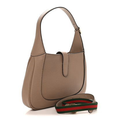 Gucci Grained Calfskin Web Medium Jackie 1961 Hobo Taupe 2 of 9