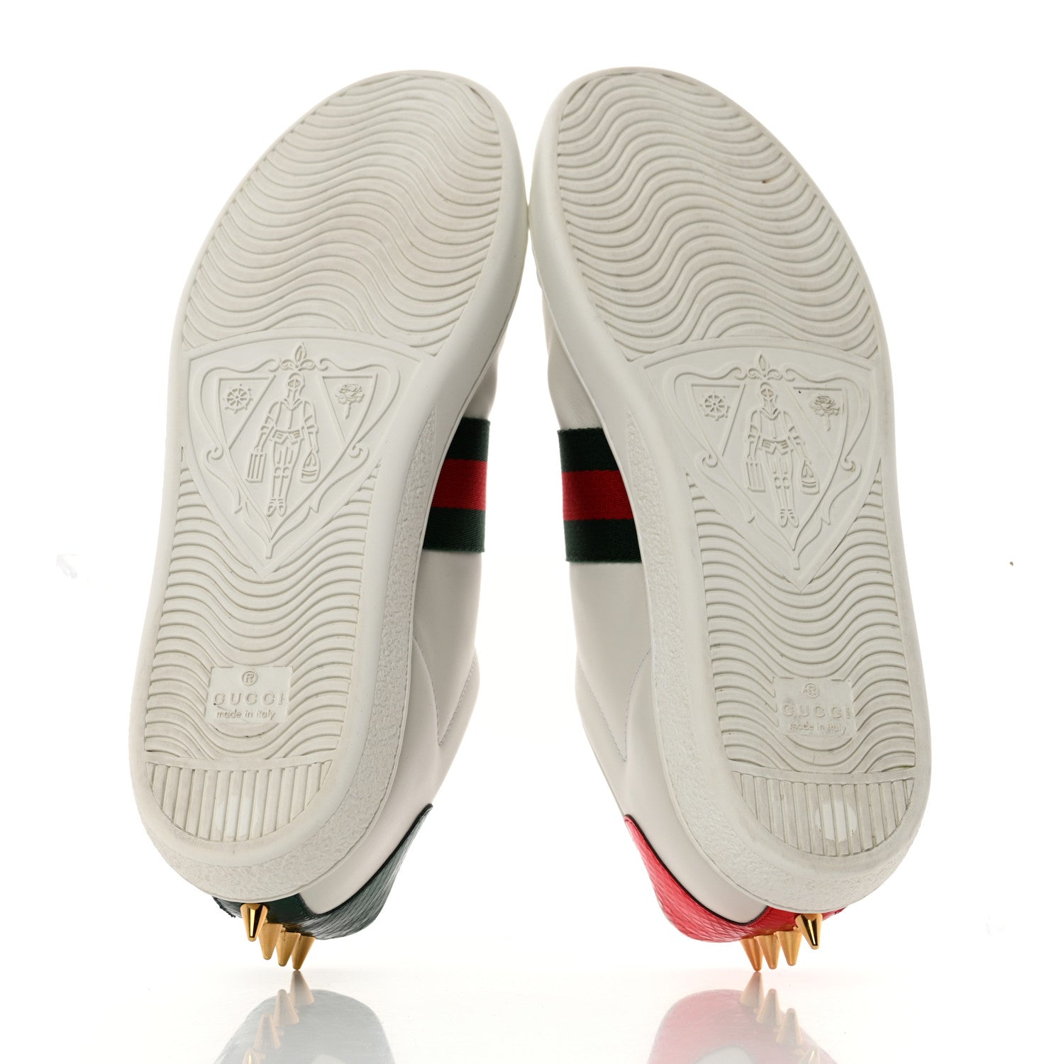 Gucci Calfskin Web Pearl Studded Womens Ace Sneakers 39.5 White 5 of 9