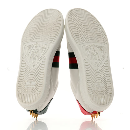 Gucci Calfskin Web Pearl Studded Womens Ace Sneakers 39.5 White 5 of 9