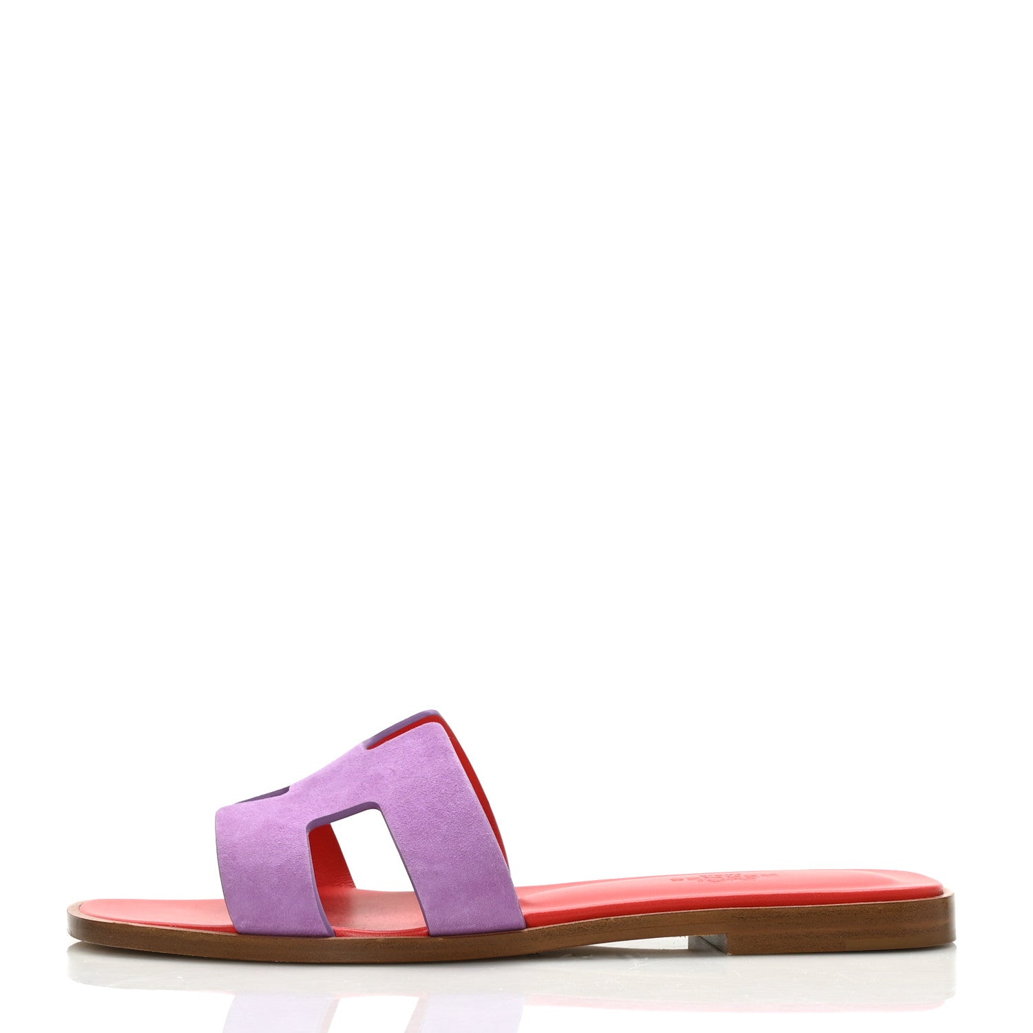 Hermes Suede Goatskin Oran Sandals 37.5 Violet Parme 1 of 8