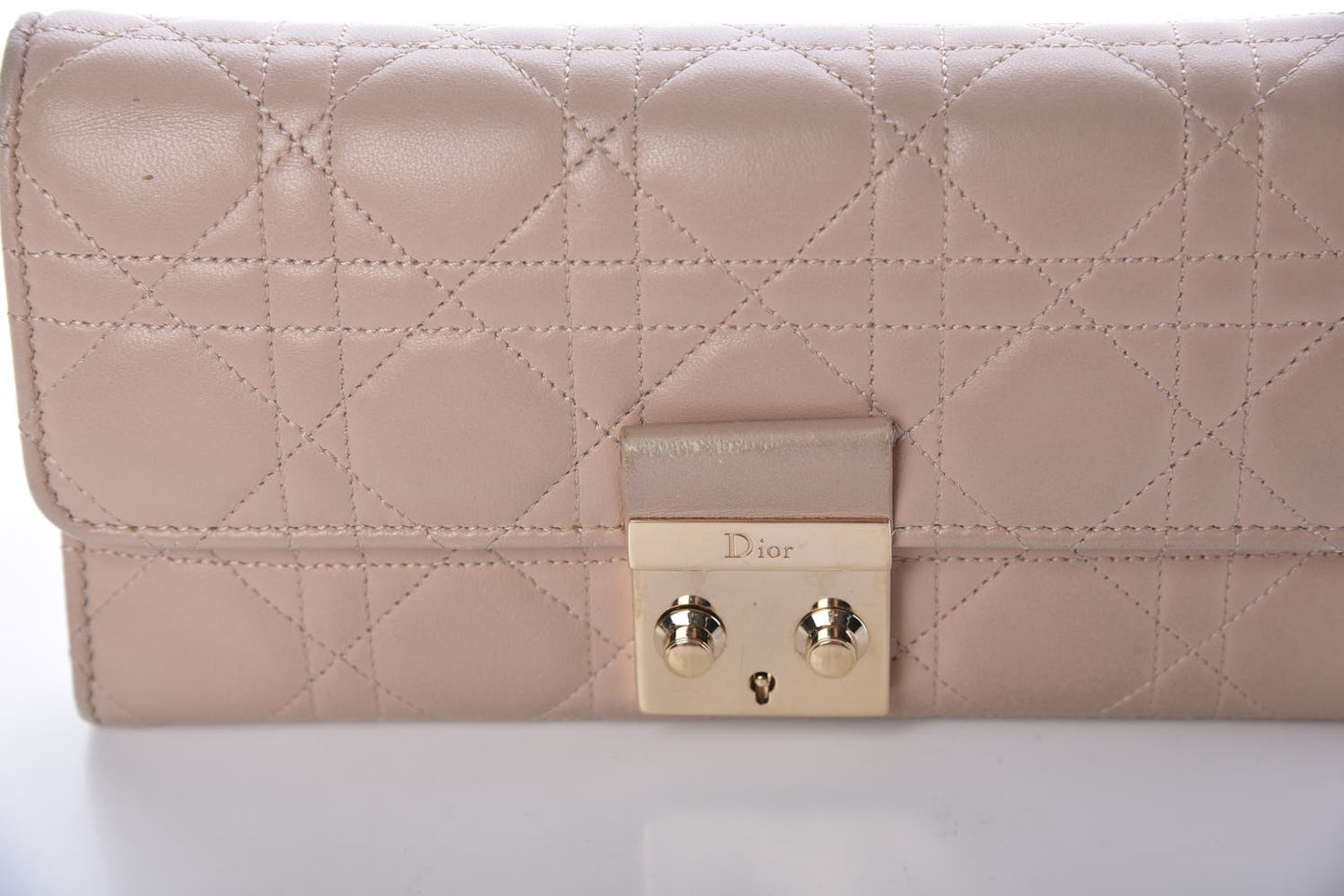 Lambskin Cannage Miss Dior Promenade Chain Wallet Beige