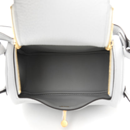 Hermes Taurillon Clemence Mini Lindy 20 Bleu Pale 5 of 11