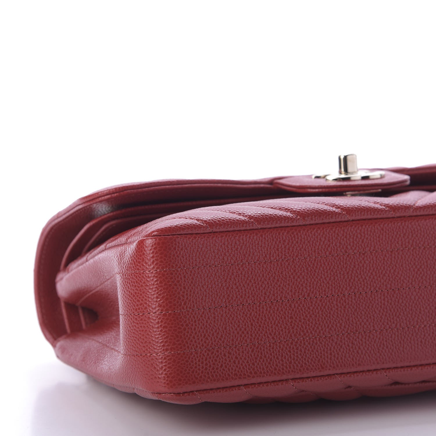 Chanel Caviar Chevron Quilted Small Double Flap Dark Red 6 of 10