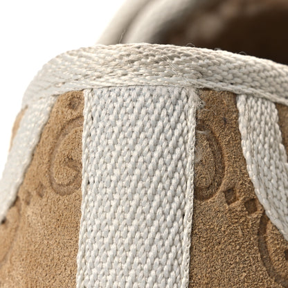Gucci Suede Shearling Web GG Monogram Embossed Womens 1977 Tennis High Top Sneakers 36 Butterscotch Mystic White 10 of 11