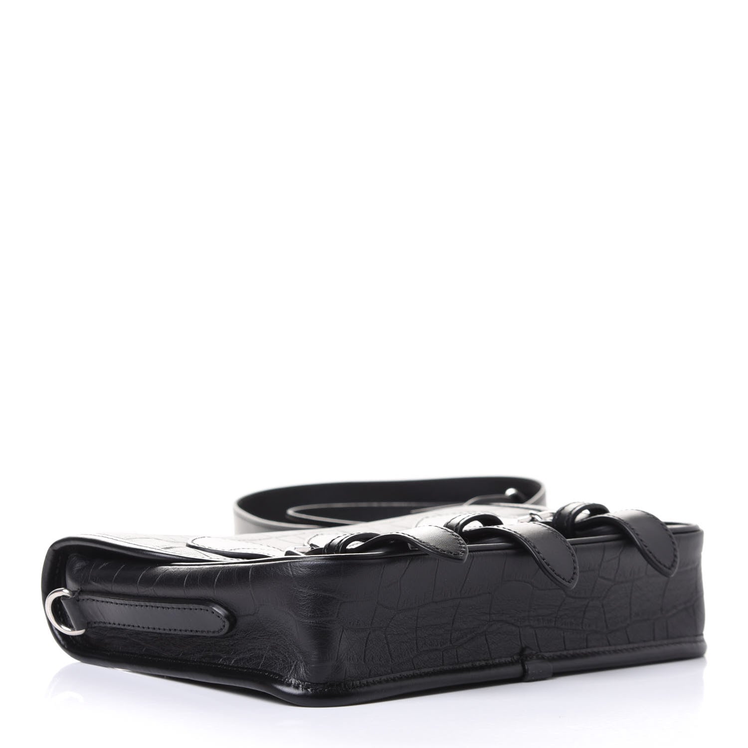 Mulberry x ACNE STUDIOS Crocodile Embossed Calfskin Messenger Bag Black 3 of 4