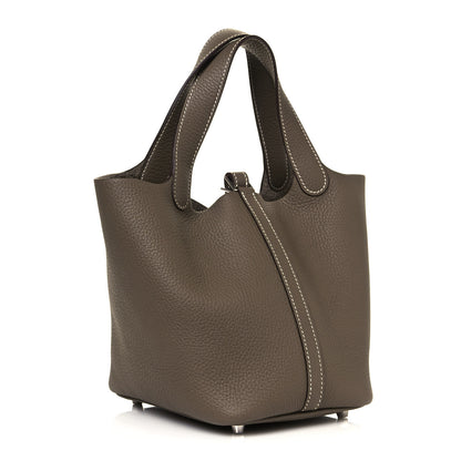 Hermes Taurillon Clemence Picotin Lock 18 PM Etoupe 3 of 12