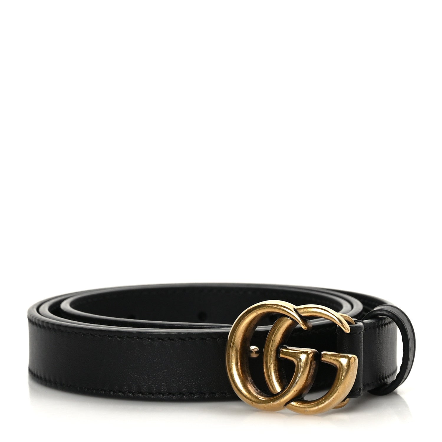 Gucci Calfskin Double G 20mm Belt 80 32 Black 1 of 5