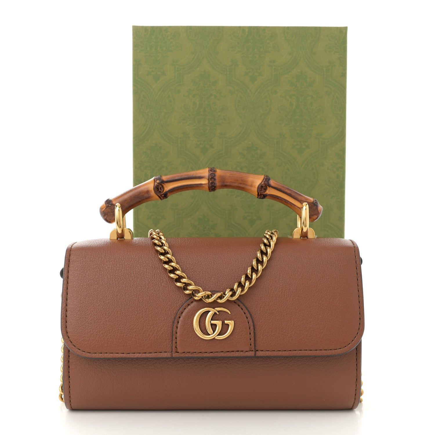Gucci Wonka Grain Calfskin Mini Diana Bamboo Top Handle Shoulder Bag Cuir 11 of 11