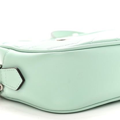 Gucci Calfskin Matelasse Mini GG Marmont Chain Shoulder Bag Water Green 9 of 10