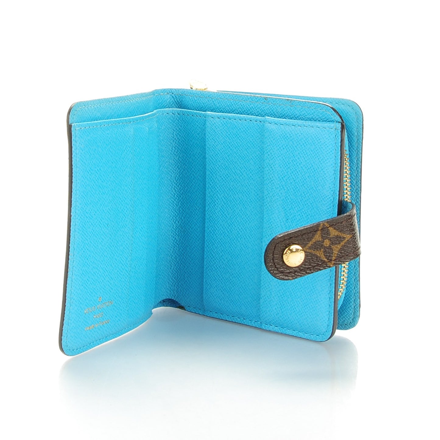 Monogram Groom Compact Zip Wallet Blue