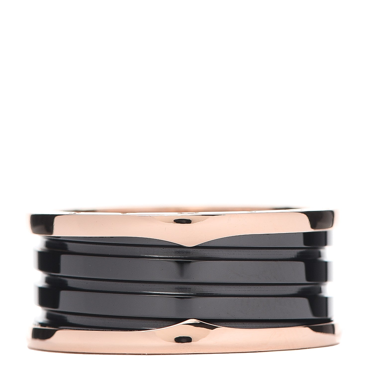 Bulgari 18K Rose Gold Black Ceramic B.Zero1 Four-Band Ring 72 13.5 1 of 7