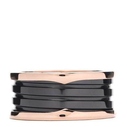 Bulgari 18K Rose Gold Black Ceramic B.Zero1 Four-Band Ring 72 13.5 1 of 7