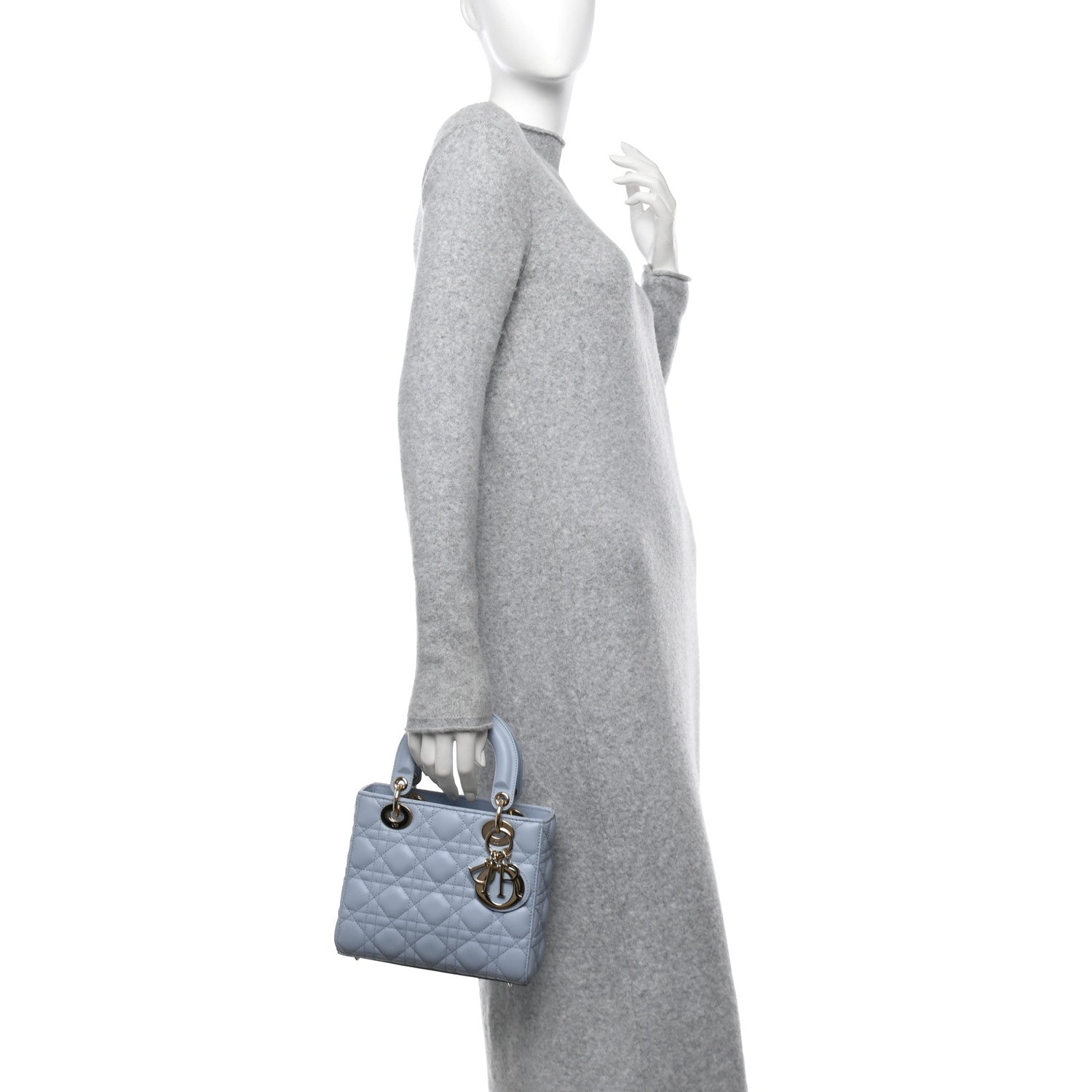 Christian Dior Lambskin Cannage Small Lady Dior Light Blue 2 of 10