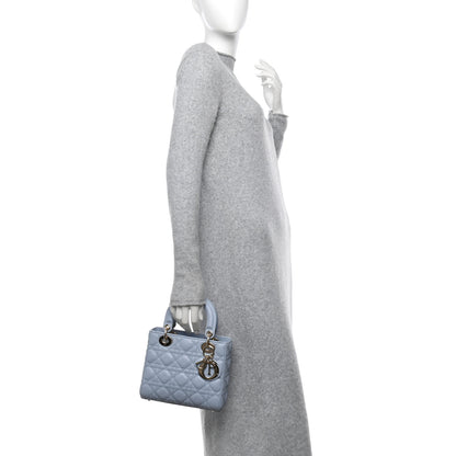 Christian Dior Lambskin Cannage Small Lady Dior Light Blue 2 of 10