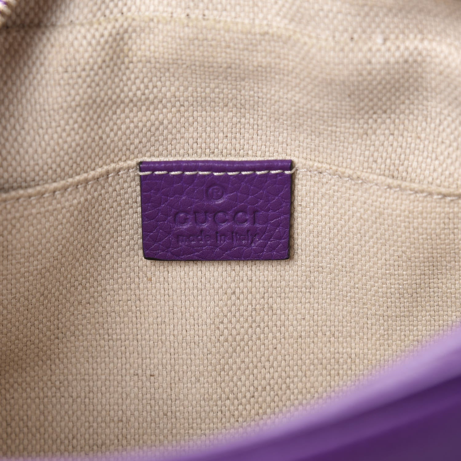Gucci Pebbled Calfskin Small Soho Disco Bag Shine Purple 8 of 11