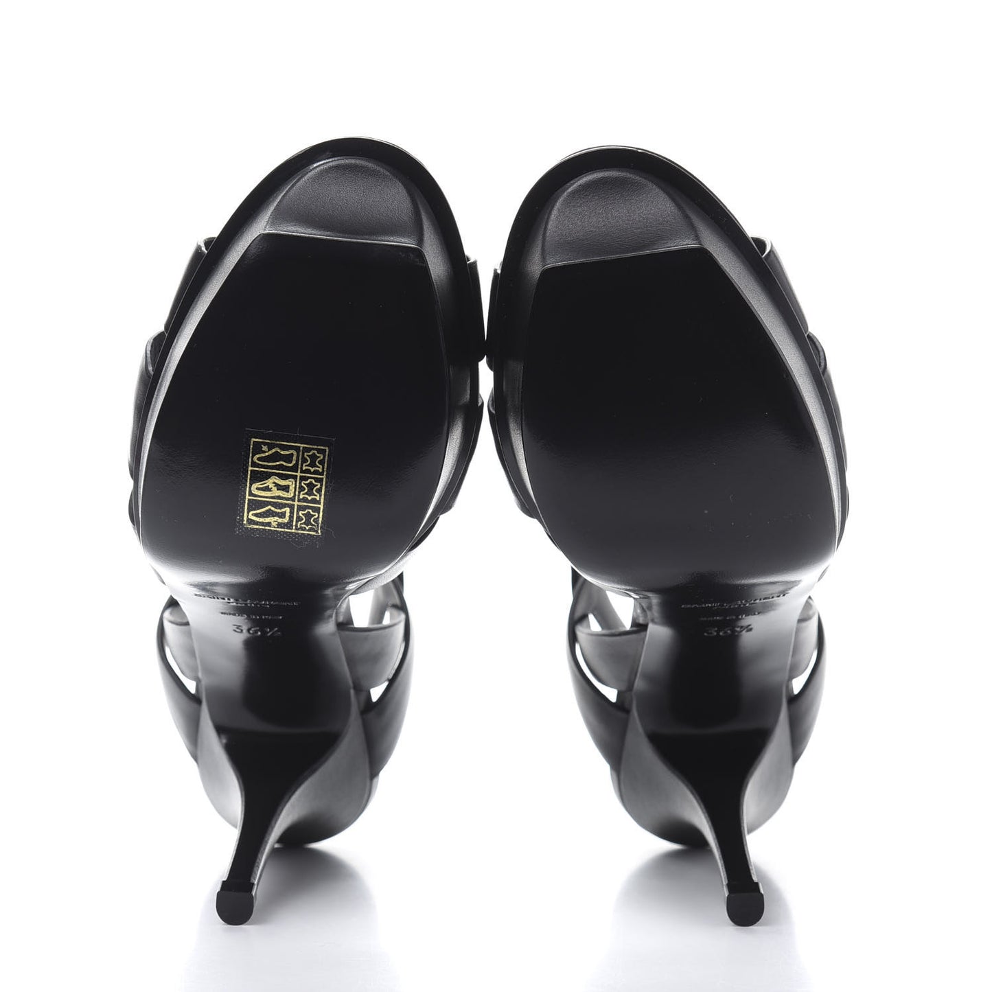 Calfskin Tribute 75 Platform Sandals 36.5 Black