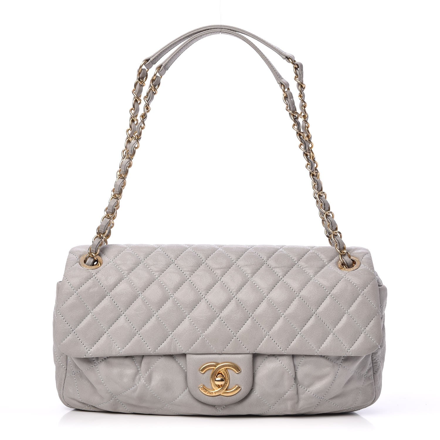 Chanel Iridescent Calfskin Large Chic Quilt Flap Grey 1 of 12