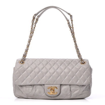 Chanel Iridescent Calfskin Large Chic Quilt Flap Grey 1 of 12