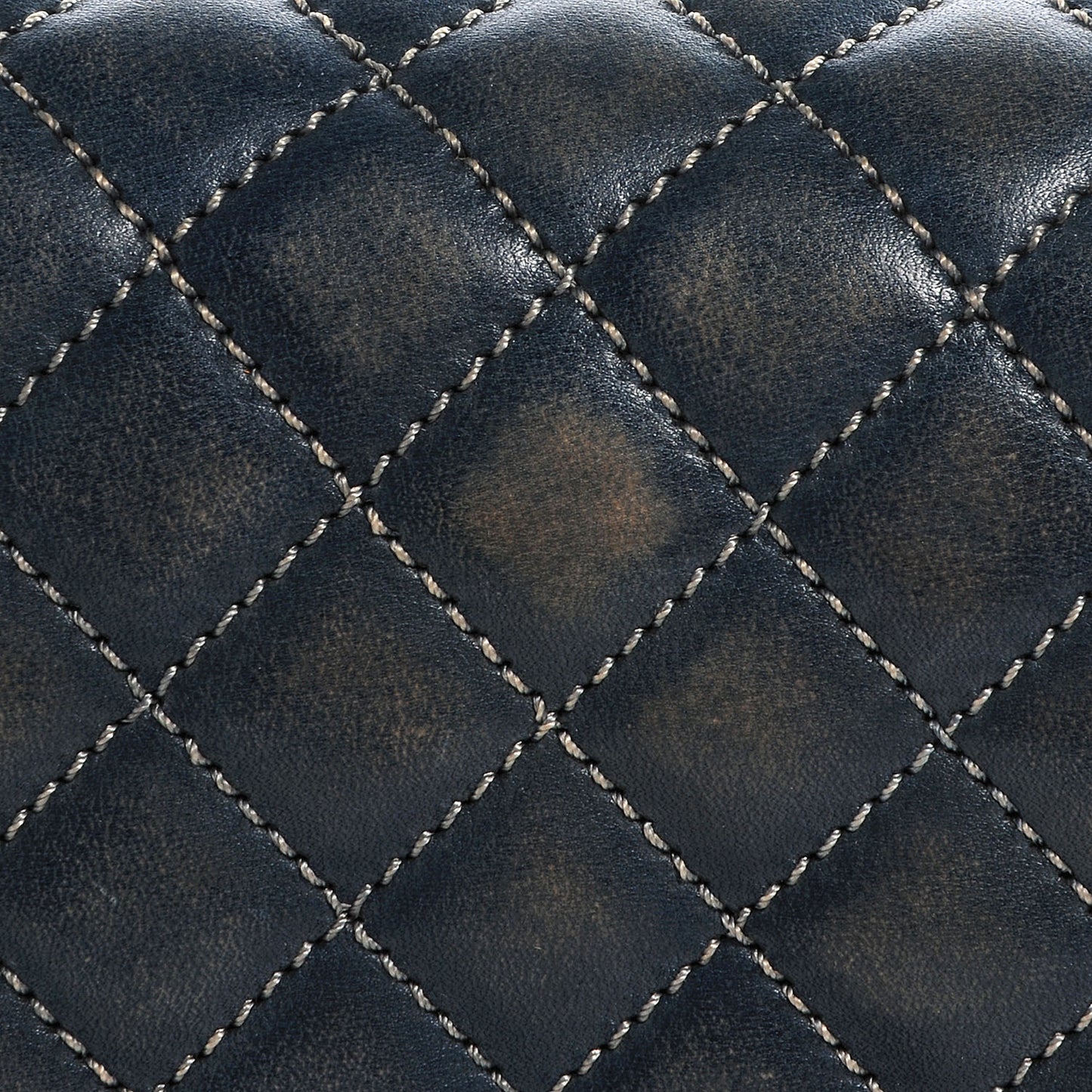 Faded Calfskin Quilted Medium Boy Flap Blue