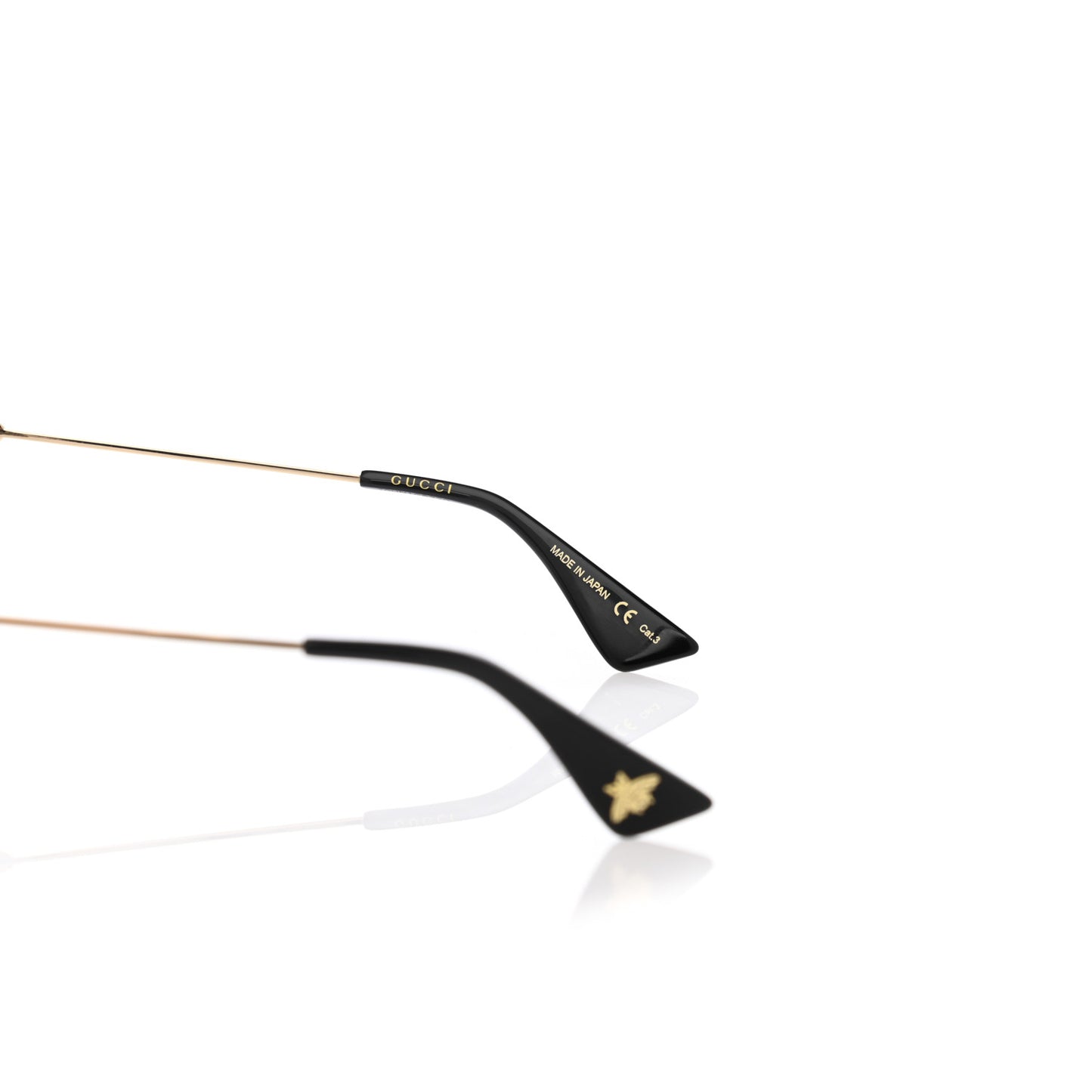 Metal Rectangular Frame Sunglasses GG0414S Gold Multicolor