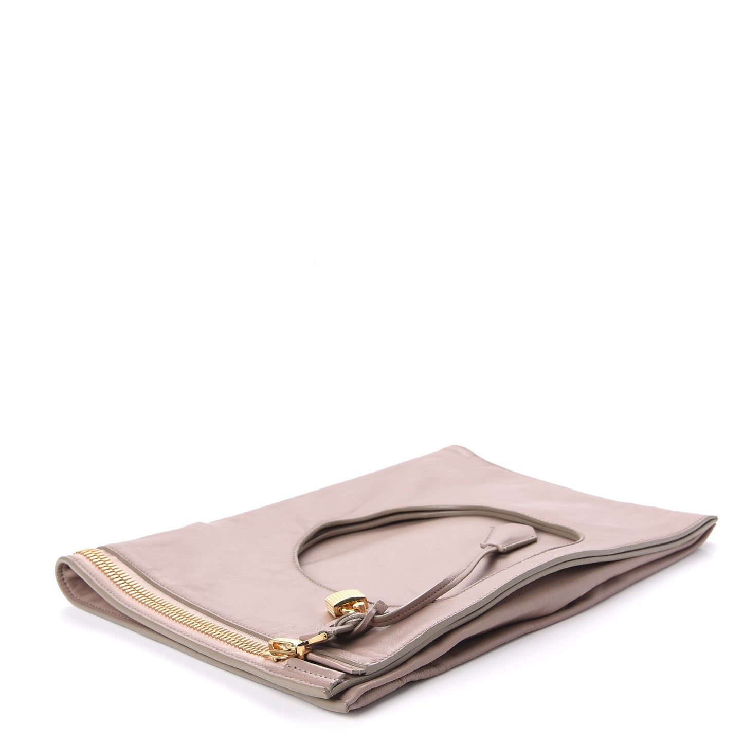 Calfskin Large Alix Padlock Zip Shoulder Bag Blush Nude