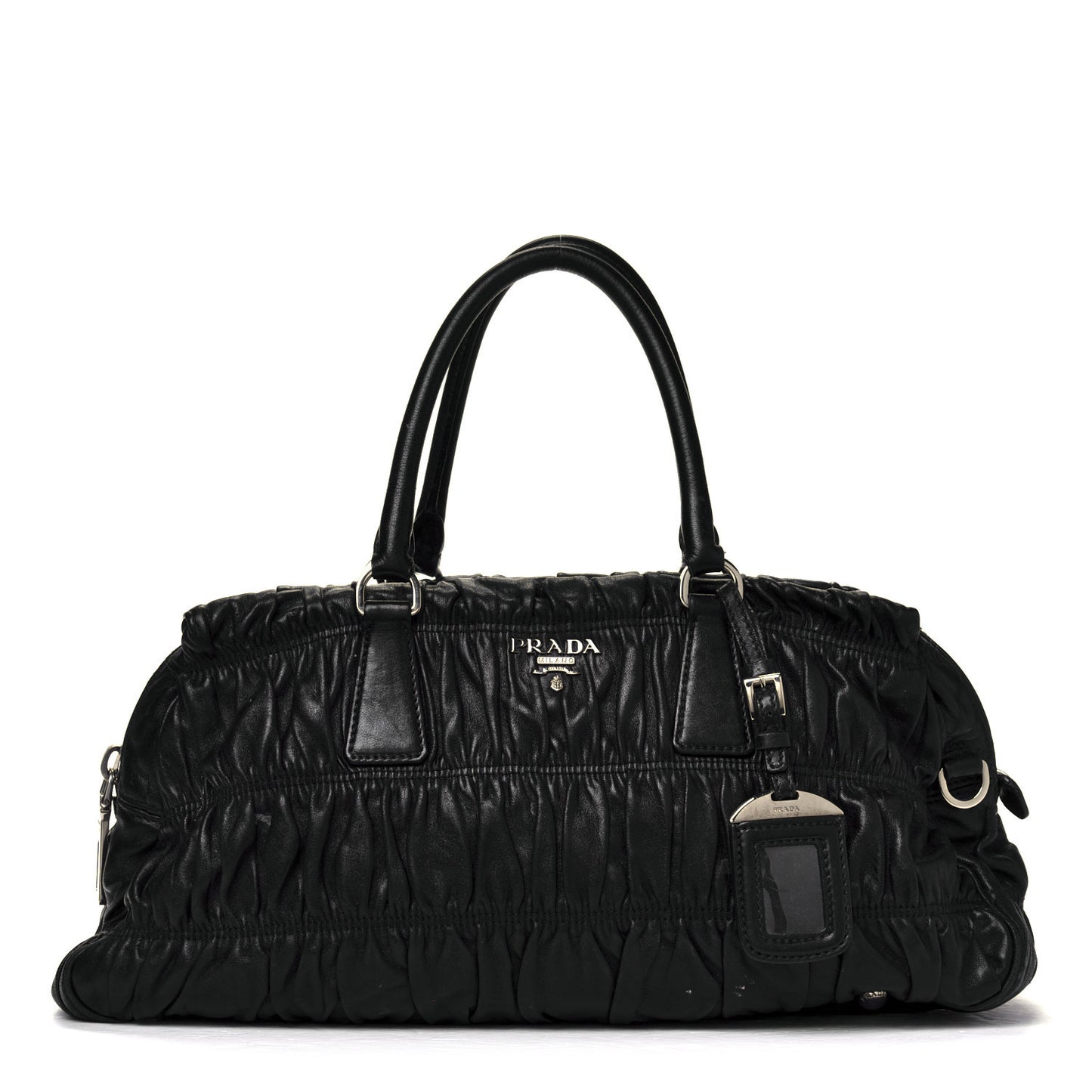 Nappa Gaufre Shopping Satchel Black