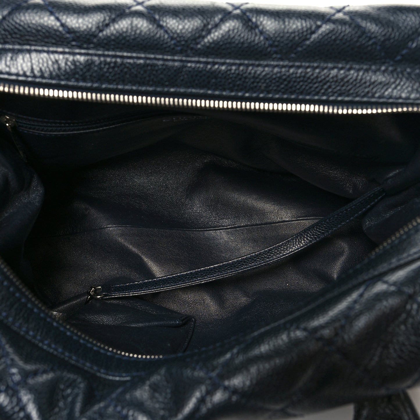 Caviar Quilted CC Timeless Bowler Navy