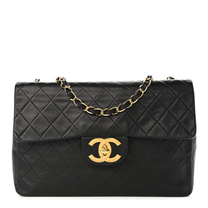 Chanel Lambskin Quilted XL Jumbo Single Flap Black 1 of 10