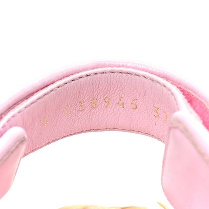 Chanel Tweed Patent Calfskin Velcro Dad Sandals 37 Light Purple Pink Red 7 of 7