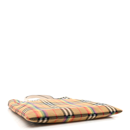Burberry Vintage Rainbow Check Shopper Tote White 4 of 13