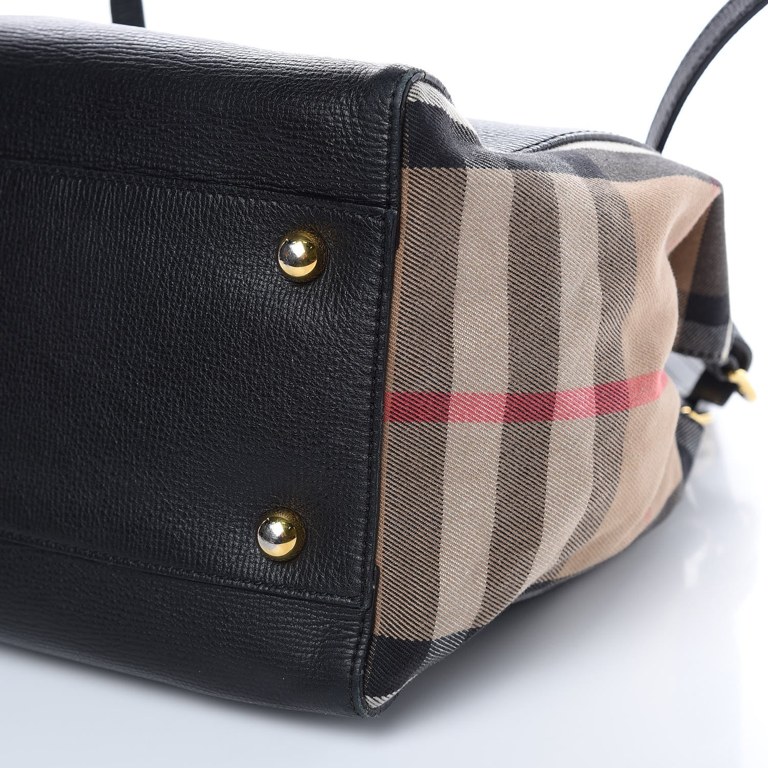 Burberry Grainy Calfskin House Check Small Canterbury Black 9 of 14